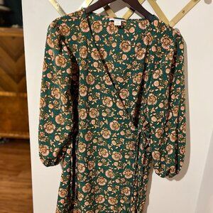 Topshop Green Floral Maternity Dress